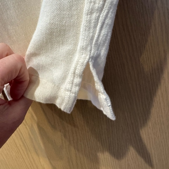 Free People Button Fly Cropped Cotton/Linen Pant Slit Ankle Detail / Medium - Picture 8 of 11